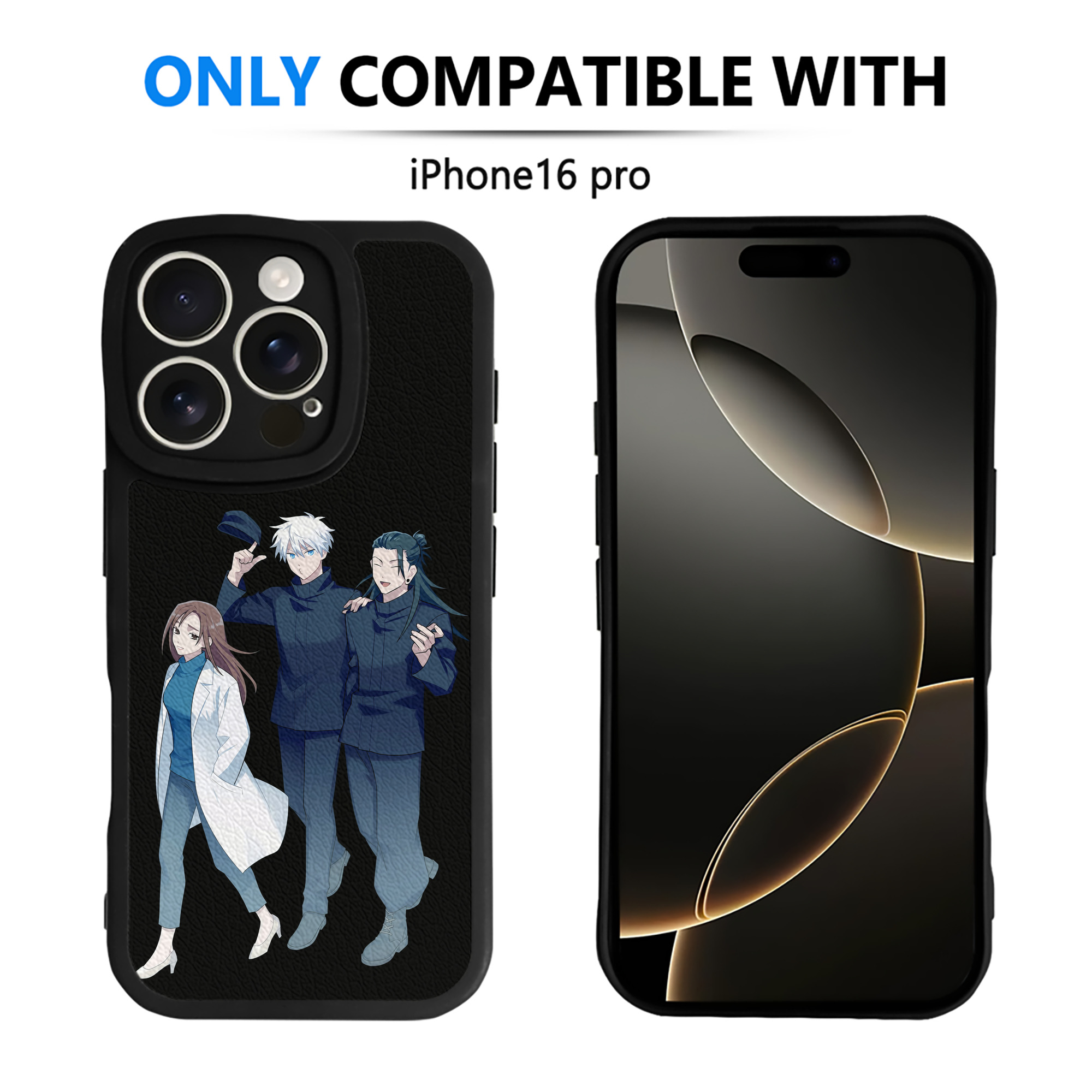 （画像用） 呪術廻戦 Jujutsu Kaisen 【iPhone 16シリーズ対応】シリコンスマホケース（レザー調） 材質：シリコン